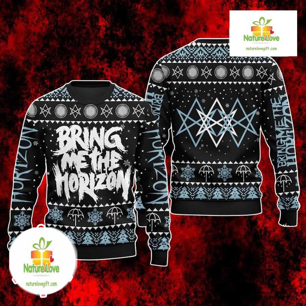 Bring Me The Horizon Ugly Christmas Sweater Blue Snowflake Magic Circle product image