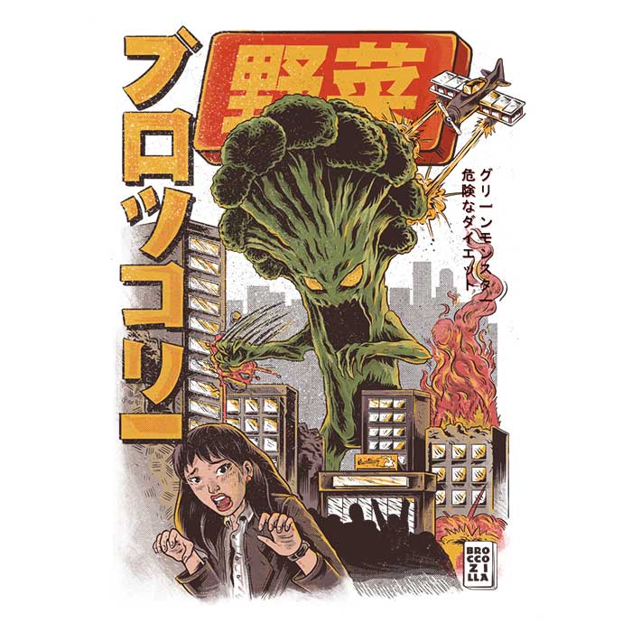 Broccozilla Youth Apparel - Adult & Kids T-Shirts, Sweatshirts & Hoodies apparel design preview 2