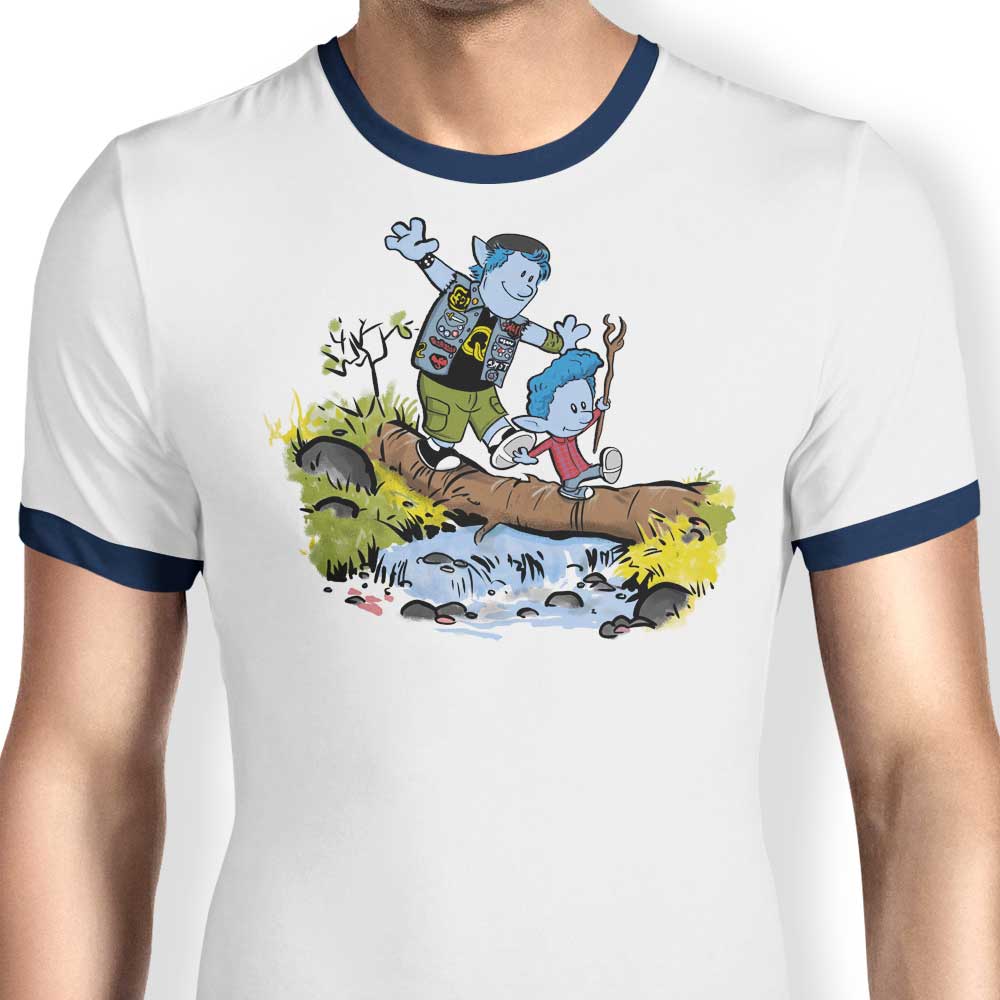 Brothers Adventures Ringer - Adult & Kids T-Shirts, Sweatshirts & Hoodies apparel design preview 1