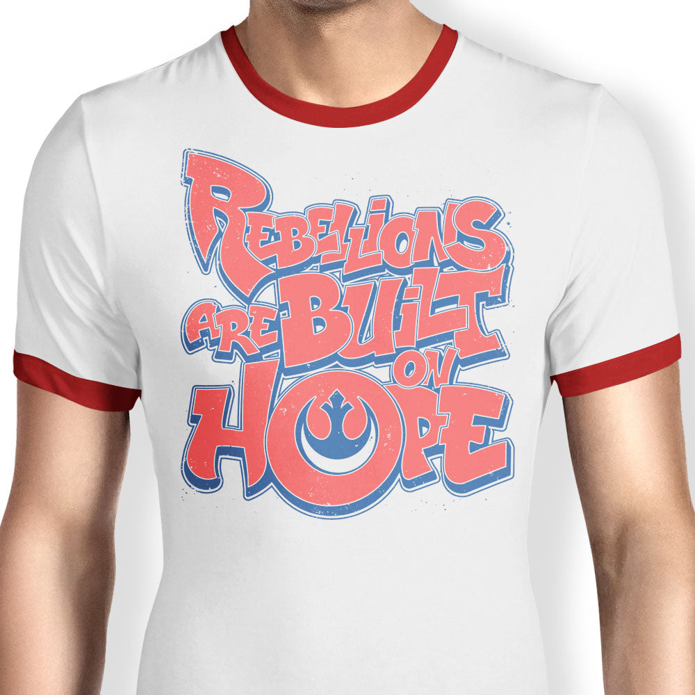 Built on Hope Ringer - Adult & Kids T-Shirts, Sweatshirts & Hoodies apparel design preview 1