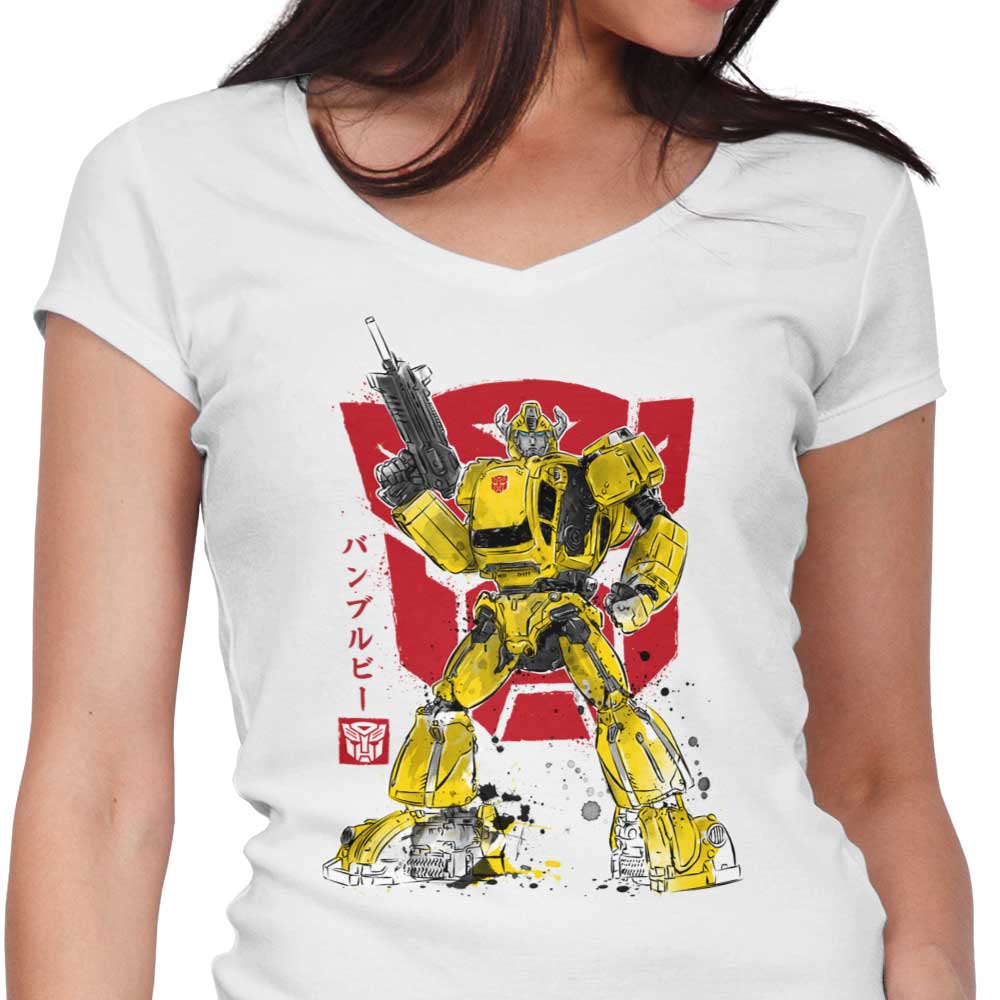Bumble Sumi-e Women's V-Neck - Adult & Kids T-Shirts, Sweatshirts & Hoodies apparel design preview 1