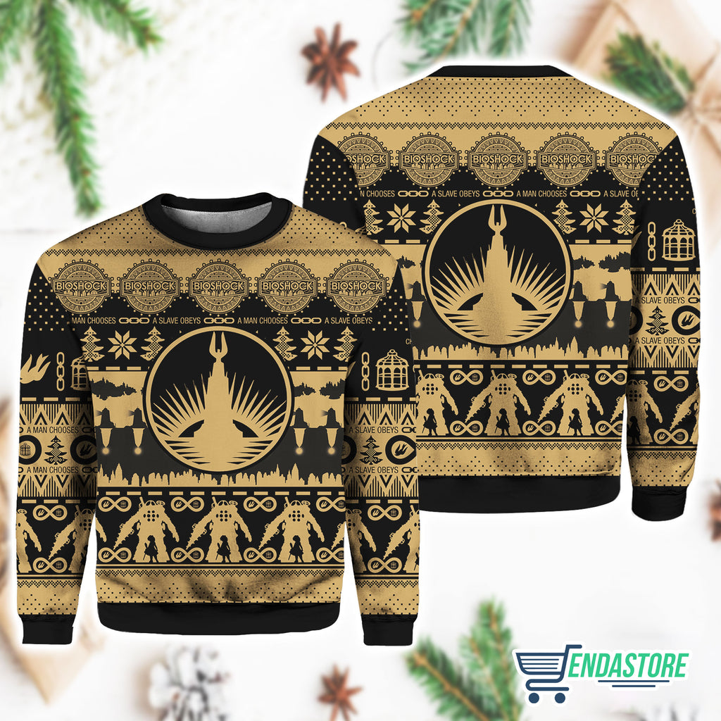 Bioshock Ugly Sweater Christmas All Over Print Sweatshirt product image 4