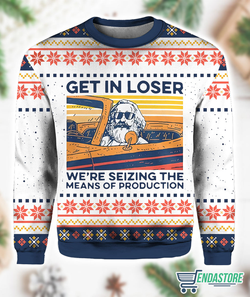 Karl Marx Get In Loser Ugly Christmas Sweater product image