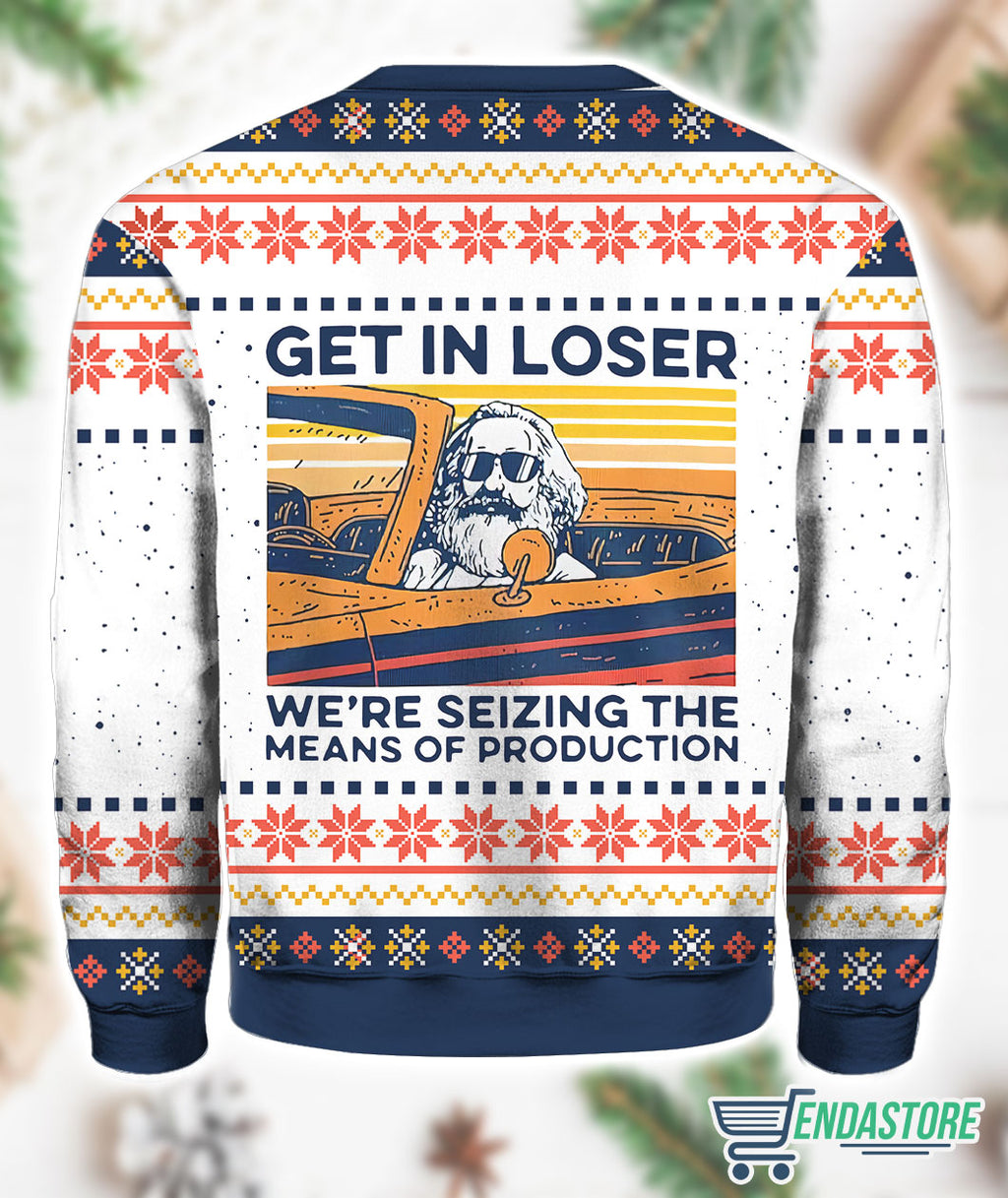 Karl Marx Get In Loser Ugly Christmas Sweater product image 2