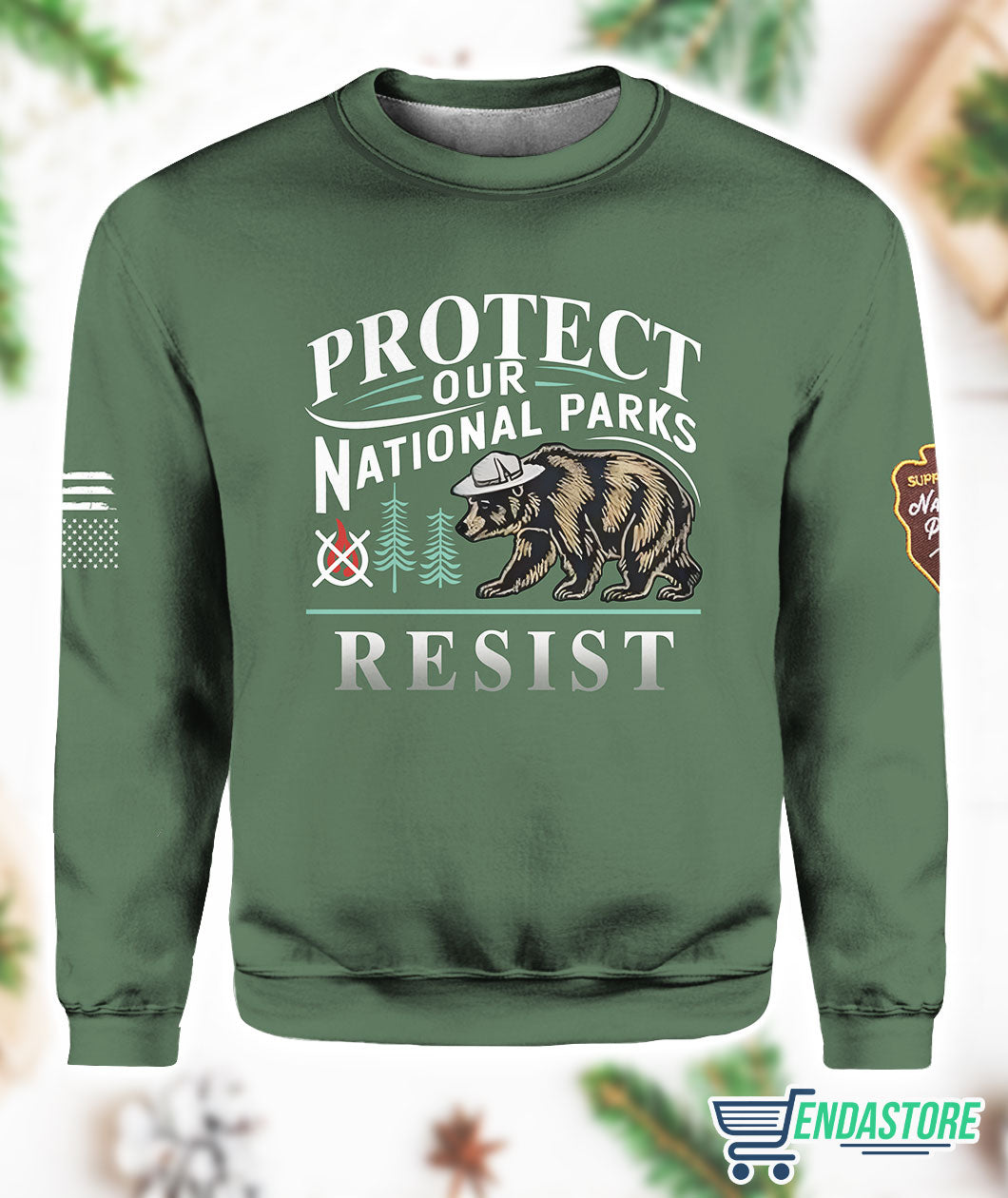 GREEN Protect Our National Parks Resist Sweatshirt product image 2