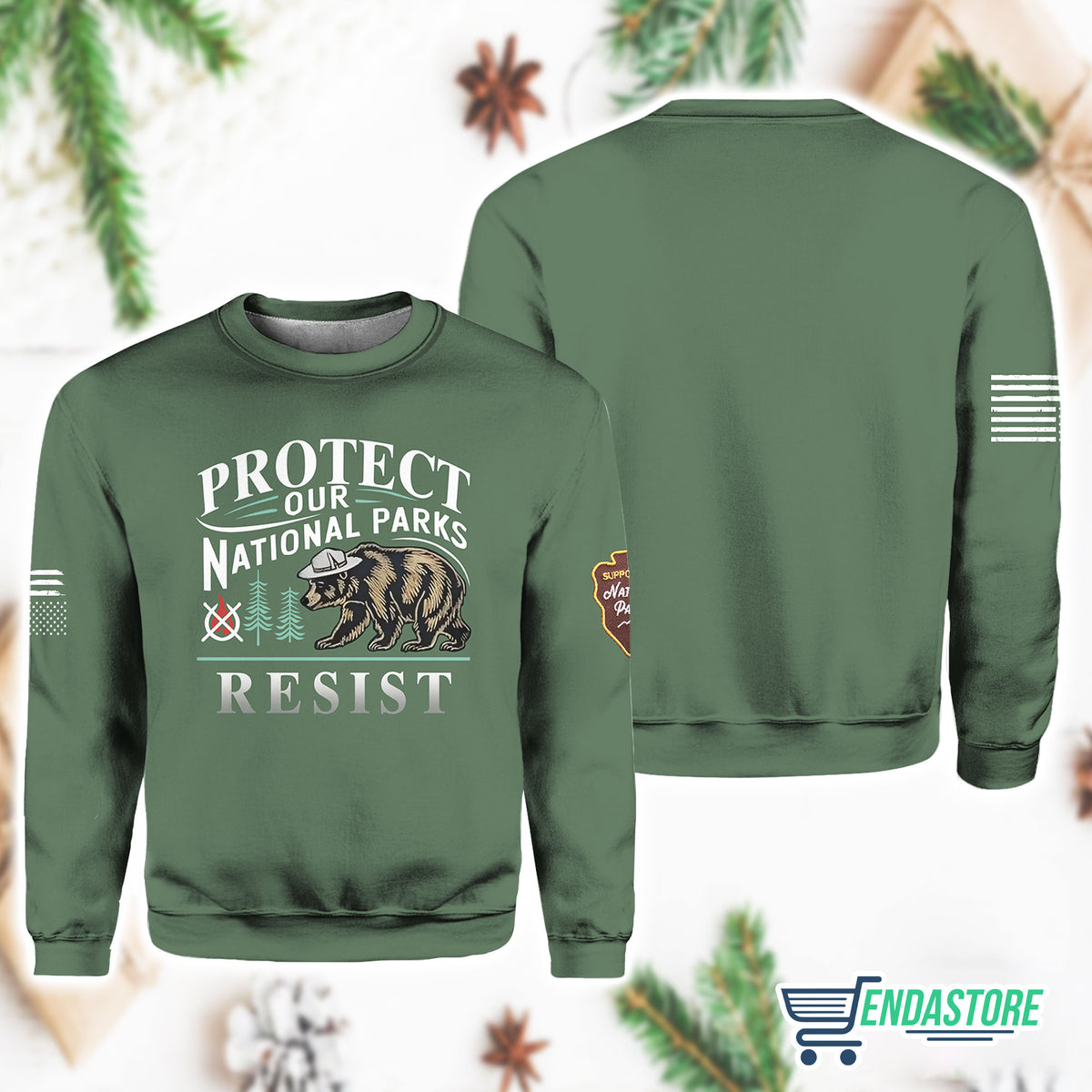 GREEN Protect Our National Parks Resist Sweatshirt product image 4