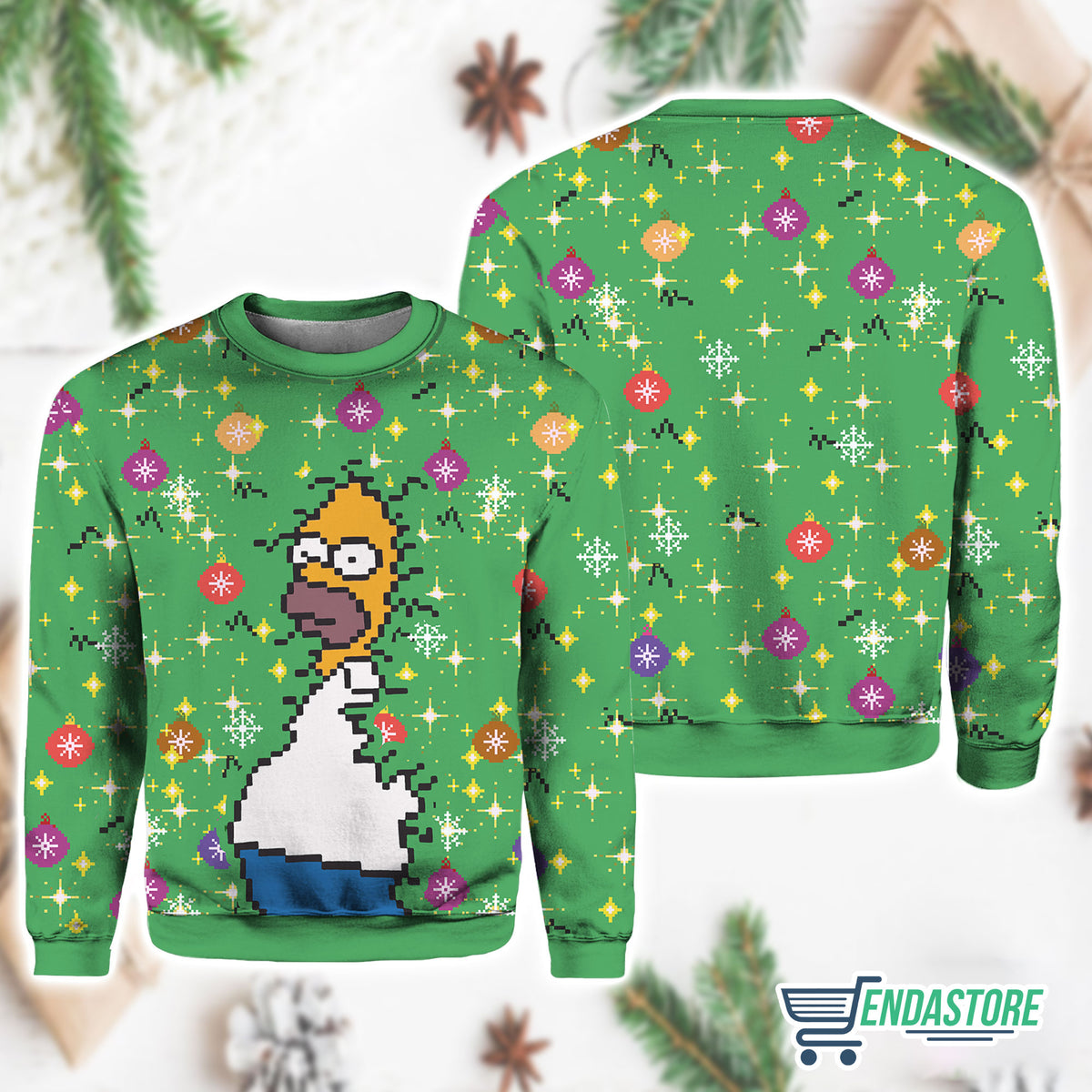 Homer Simpson Backs Into the Bushes Ugly Christmas Sweater product image 3
