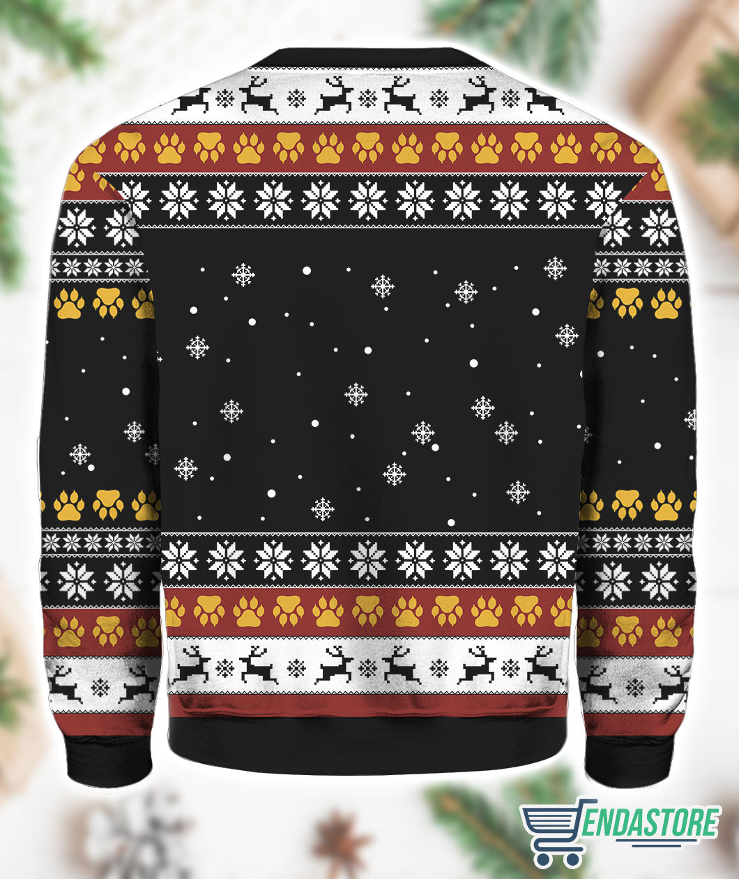 Meowry Christmas Cat Riding Dinosaur Ugly Sweater product image 2