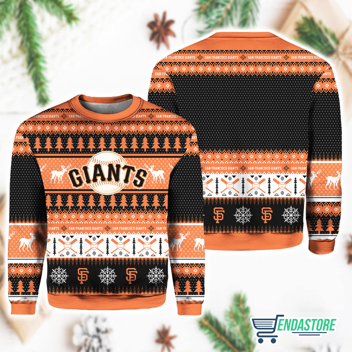 Personalized SF Giant Baseball 2025 Ugly Christmas Sweater product image