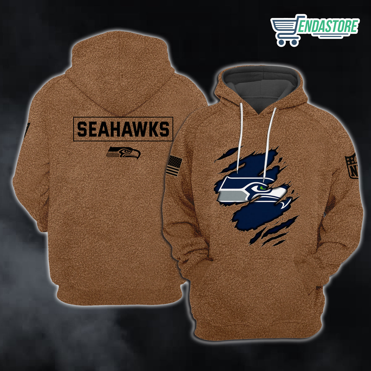 Seahawks Salute To Service Brown Sweatshirt product image 3