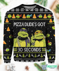 TMNT Pizza Dude’s Got 30 Seconds 3D Christmas Sweatshirt product image 2