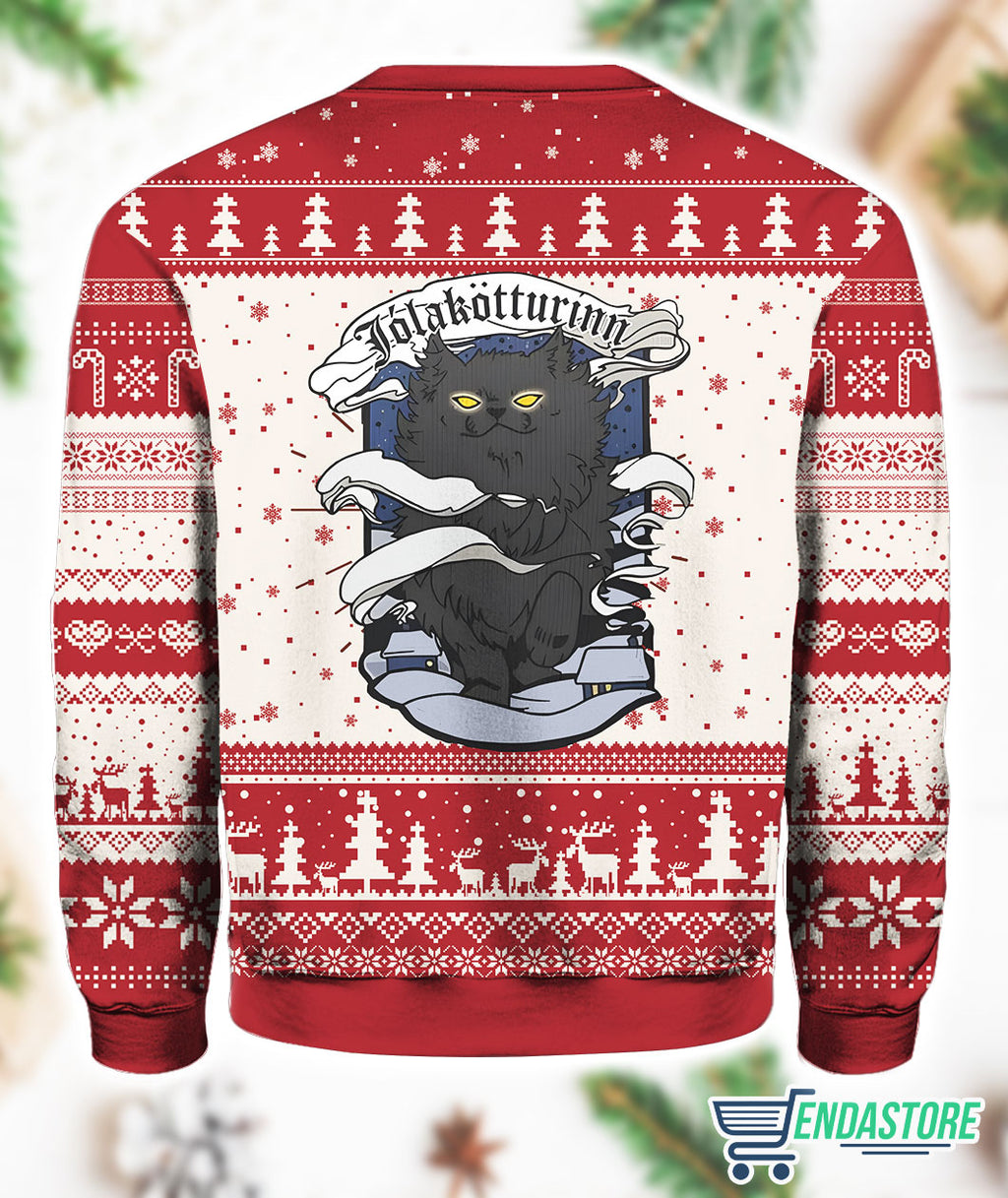 Yule Cat Jolakotturinn Ugly Christmas Sweater product image 3