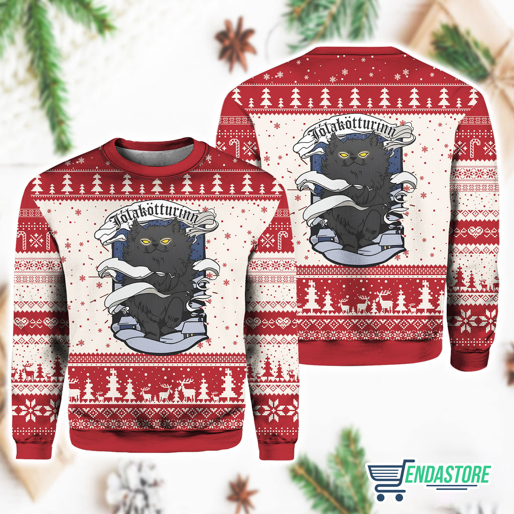 Yule Cat Jolakotturinn Ugly Christmas Sweater product image 4