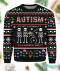 Autism It’s Not A Disability It’s A Different Ugly Christmas Sweater product image 2