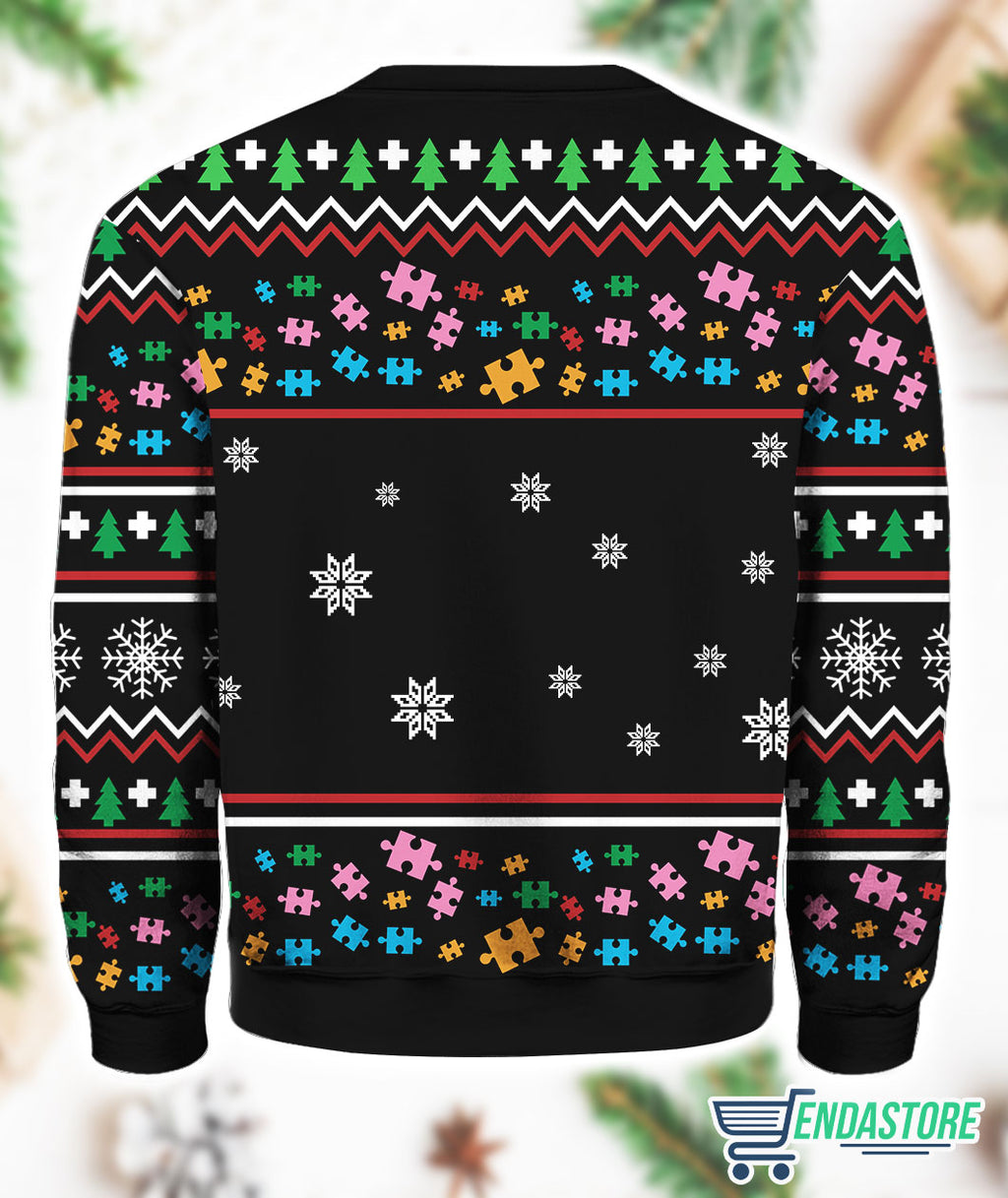 Autism It’s Not A Disability It’s A Different Ugly Christmas Sweater product image 3