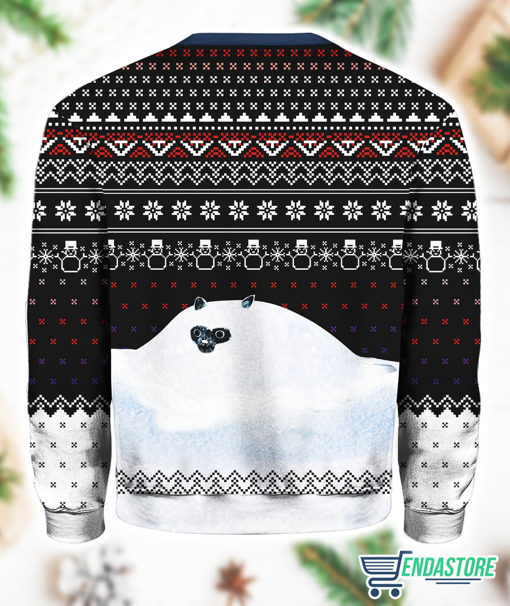 Let It Snow Cat Cocaine Everywhere Ugly Christmas Sweater product image 3
