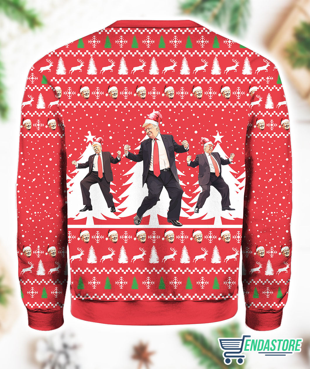 Red Trump Dancing Make Christmas Great Again Ugly Sweater product image 3