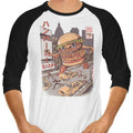 Burgerzilla 3/4 Sleeve Raglan - Adult & Kids T-Shirts, Sweatshirts & Hoodies apparel design preview 1