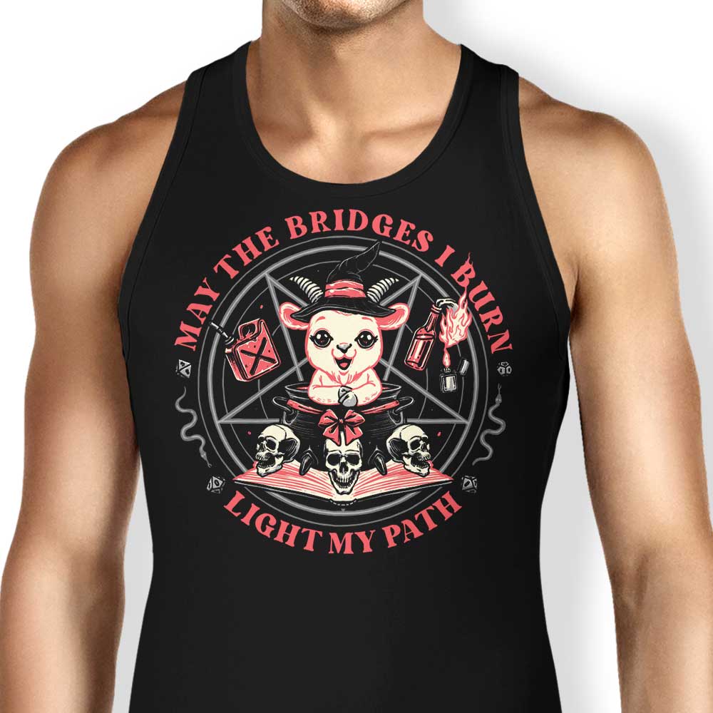 Burn Bridges Tank Top - Adult & Kids T-Shirts, Sweatshirts & Hoodies apparel design preview 1