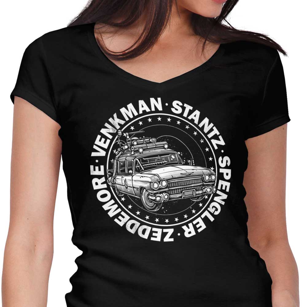 Bust Some Ghosts Women's V-Neck - Adult & Kids T-Shirts, Sweatshirts & Hoodies apparel design preview 1
