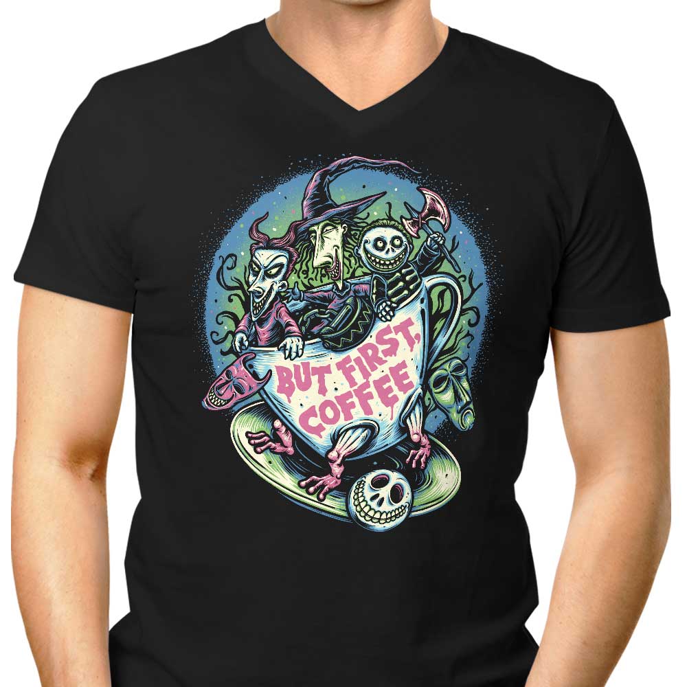 But First Coffee Men's V-Neck - Adult & Kids T-Shirts, Sweatshirts & Hoodies apparel design preview 1