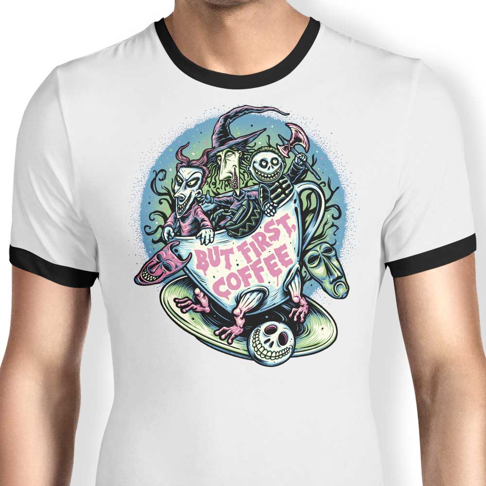 But First Coffee Ringer - Adult & Kids T-Shirts, Sweatshirts & Hoodies apparel design preview 1
