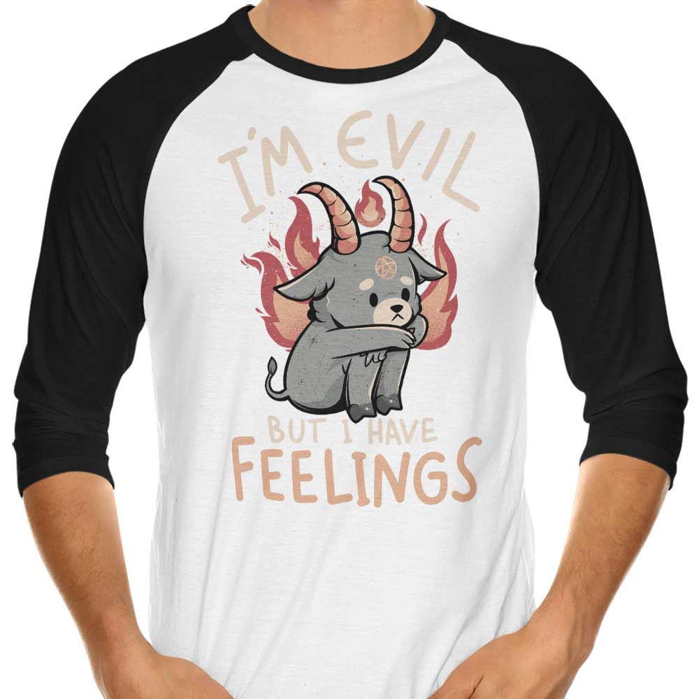 But I Have Feelings 3/4 Sleeve Raglan - Adult & Kids T-Shirts, Sweatshirts & Hoodies apparel design preview 1