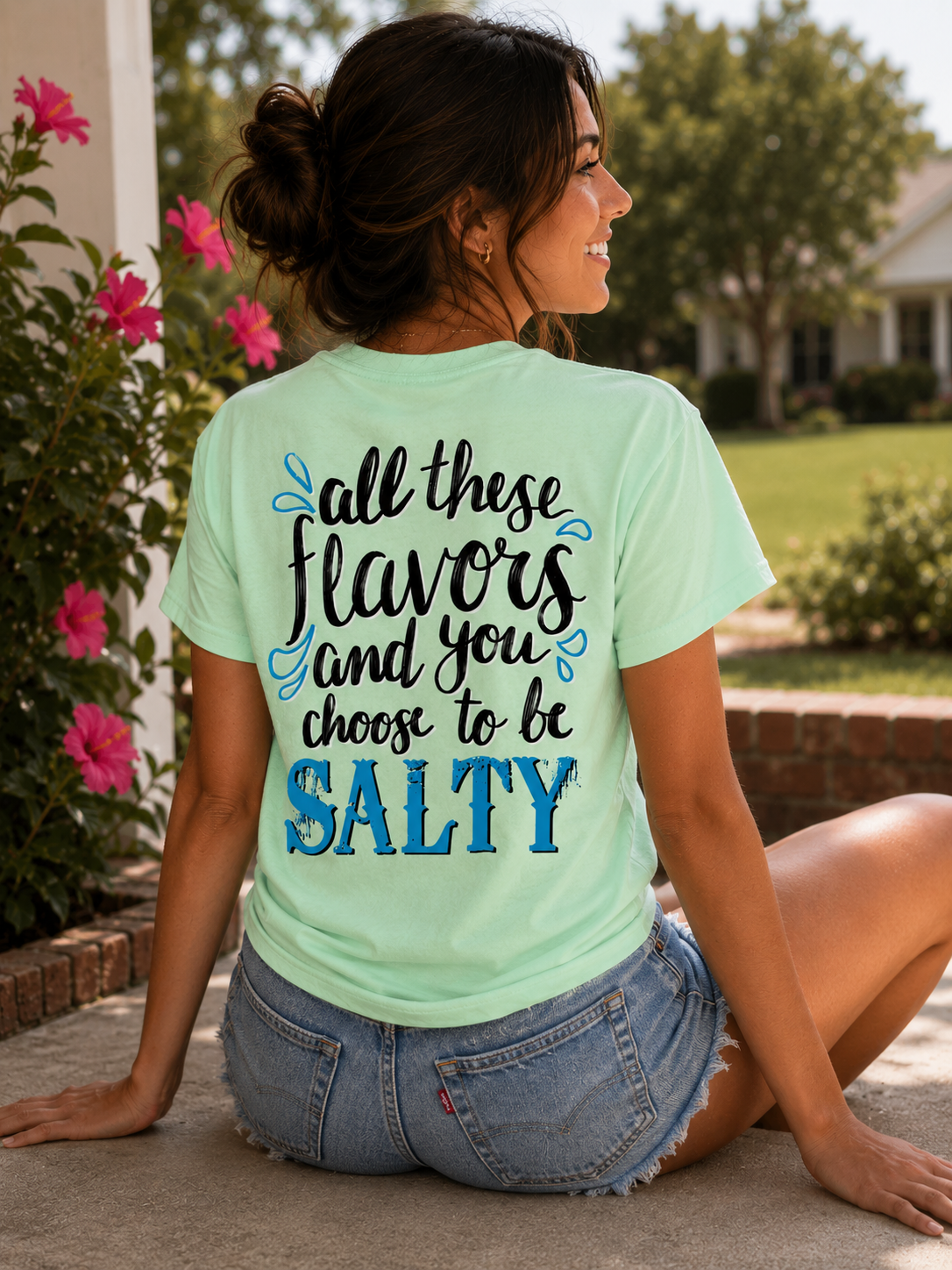 Southern Attitude Preppy Choose To Be Salty - Adult & Kids T-Shirts, Sweatshirts & Hoodies apparel design preview 1