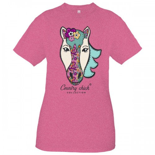SALE Country Chick By Simply Southern Preppy Horse - Adult & Kids T-Shirts, Sweatshirts & Hoodies apparel design preview 1