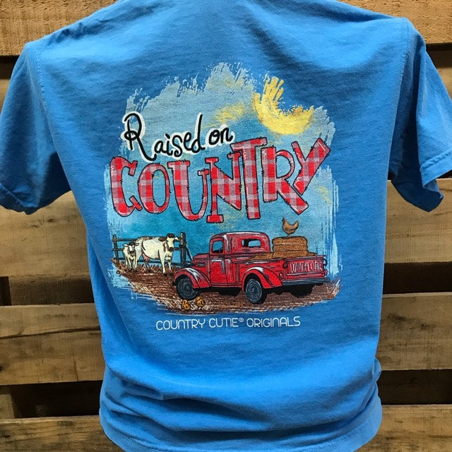 Southern Chics Raised on Country Comfort Colors - Adult & Kids T-Shirts, Sweatshirts & Hoodies apparel design preview 1
