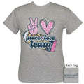 Girlie Girl Originals Preppy Peace Love Learn - Adult & Kids T-Shirts, Sweatshirts & Hoodies apparel design preview 1