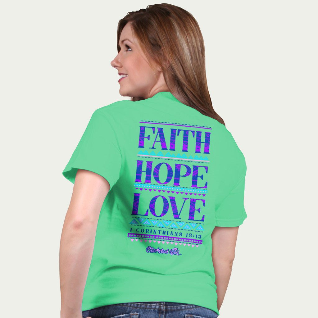 Cherished Girl Faith Hope Love Girlie Christian - Adult & Kids T-Shirts, Sweatshirts & Hoodies apparel design preview 1