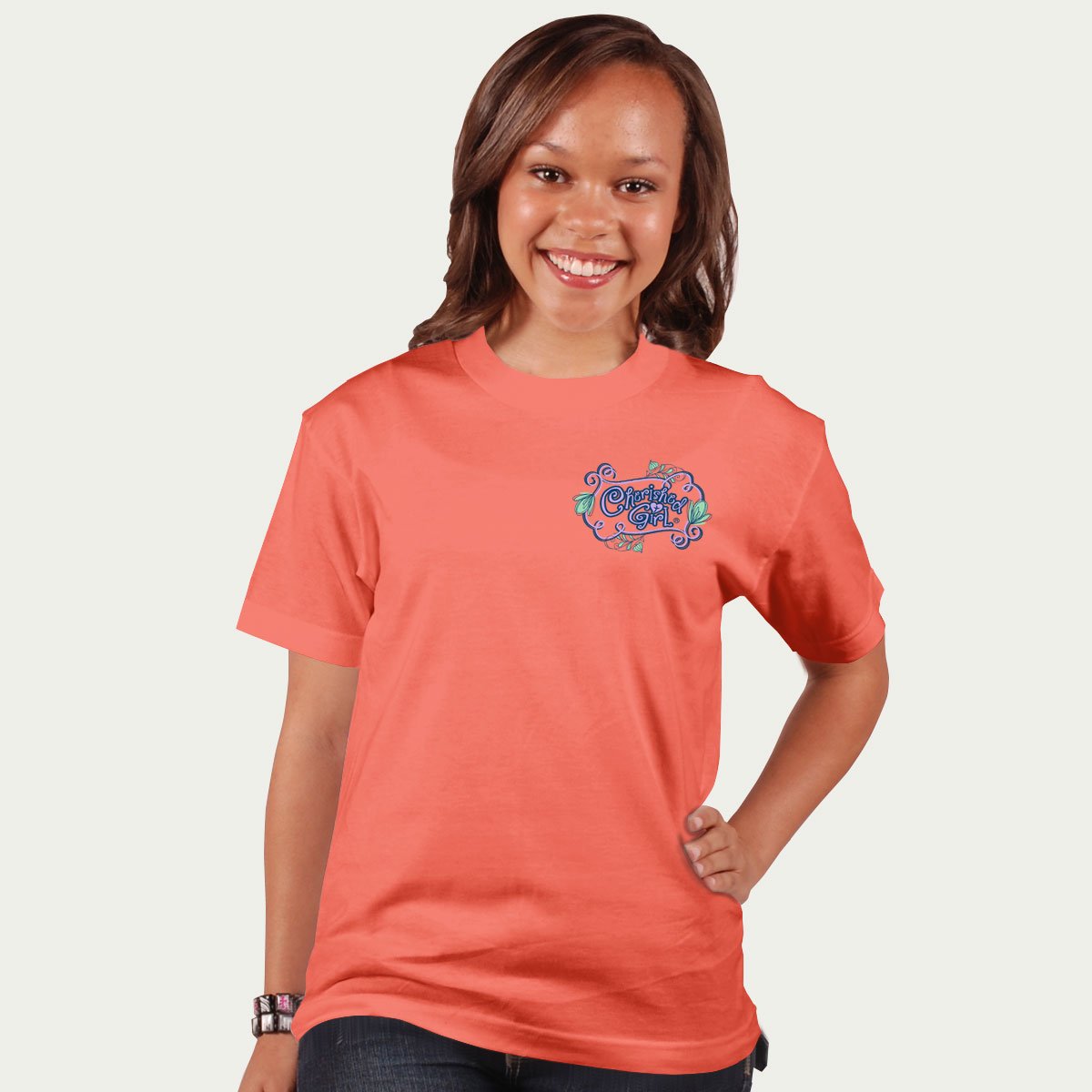 Cherished Girl Strength Dignity Girlie Christian - Adult & Kids T-Shirts, Sweatshirts & Hoodies apparel design preview 2