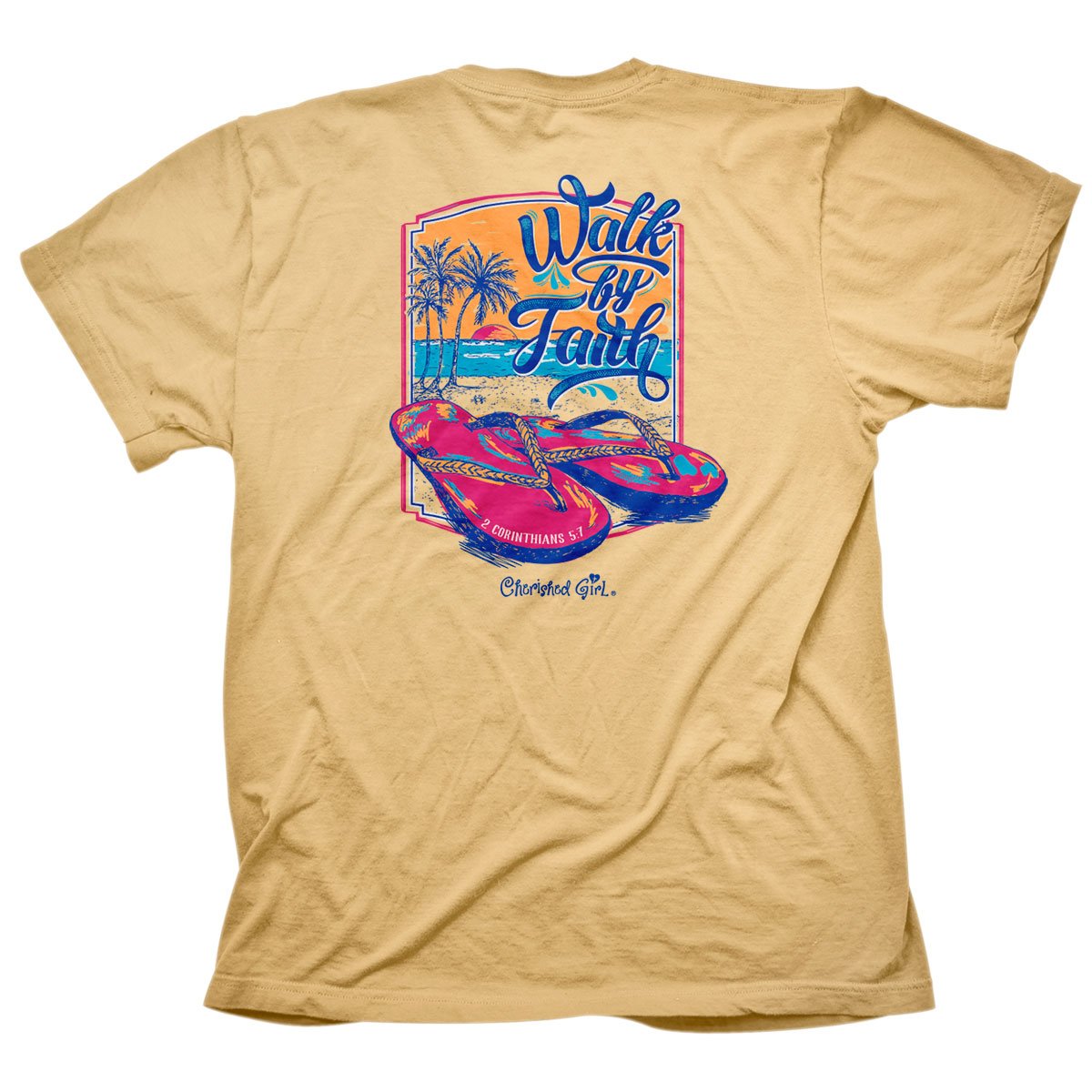Cherished Girl Walk By Faith Flip Flops Girlie - Adult & Kids T-Shirts, Sweatshirts & Hoodies apparel design preview 1