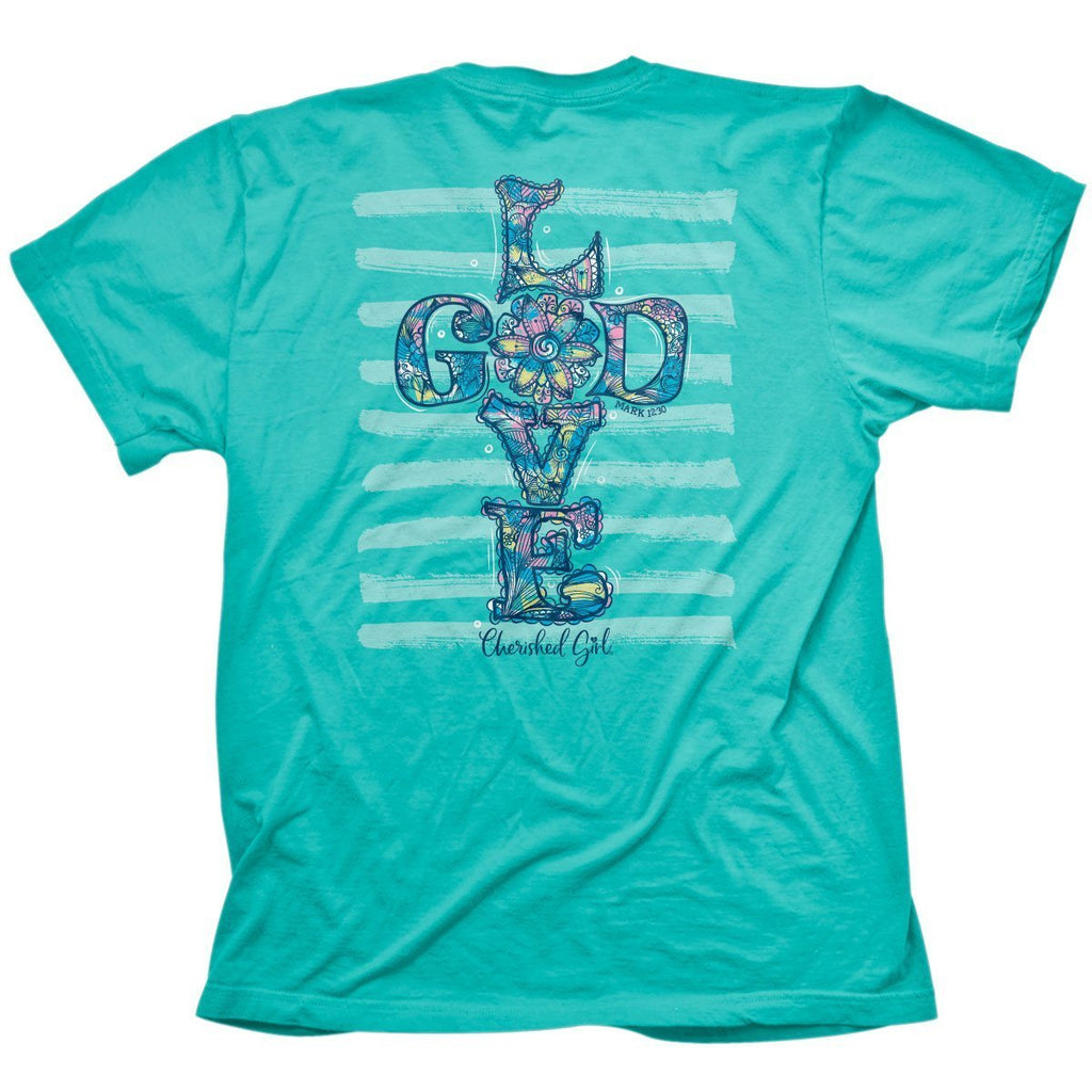 Cherished Girl Love God Cross Watercolor Flower - Adult & Kids T-Shirts, Sweatshirts & Hoodies apparel design preview 2