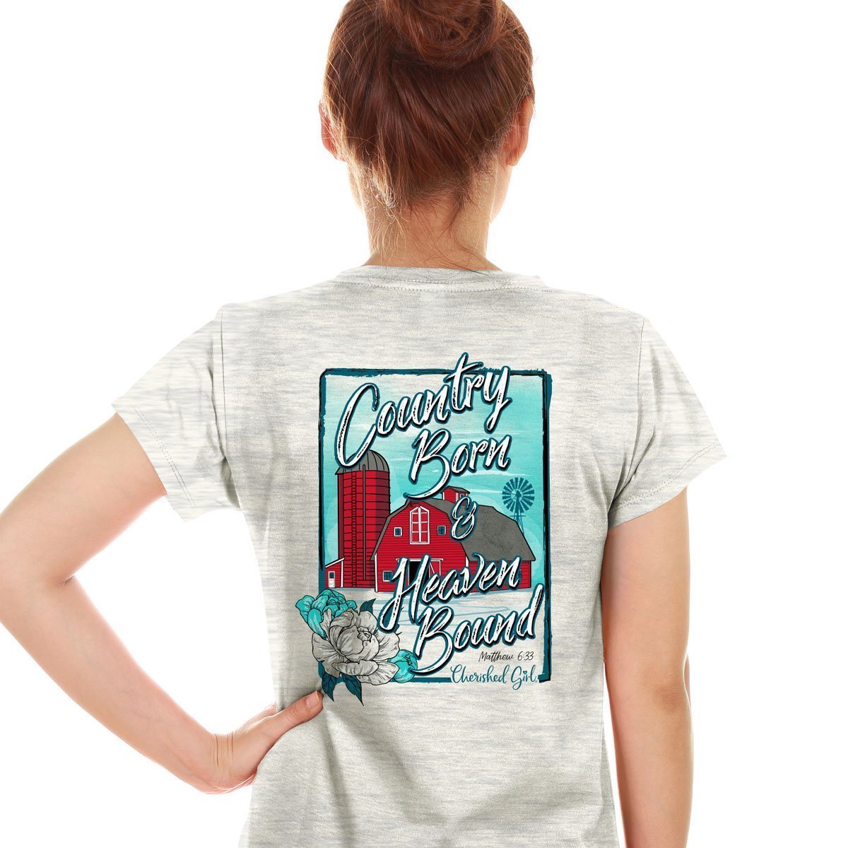Cherished Girl Country Born Heaven Bound Girlie - Adult & Kids T-Shirts, Sweatshirts & Hoodies apparel design preview 1