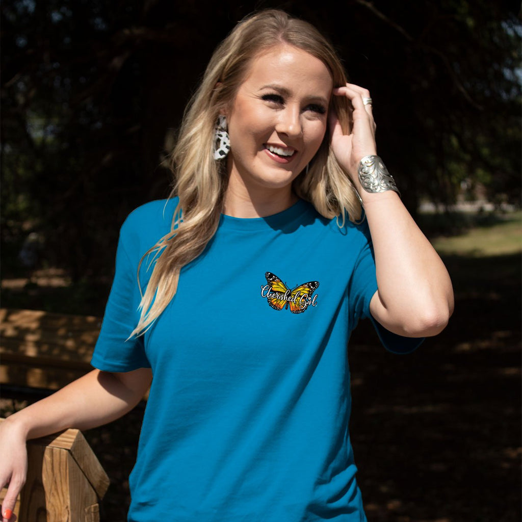 Cherished Girl Transformed Butterfly Christian - Adult & Kids T-Shirts, Sweatshirts & Hoodies apparel design preview 2