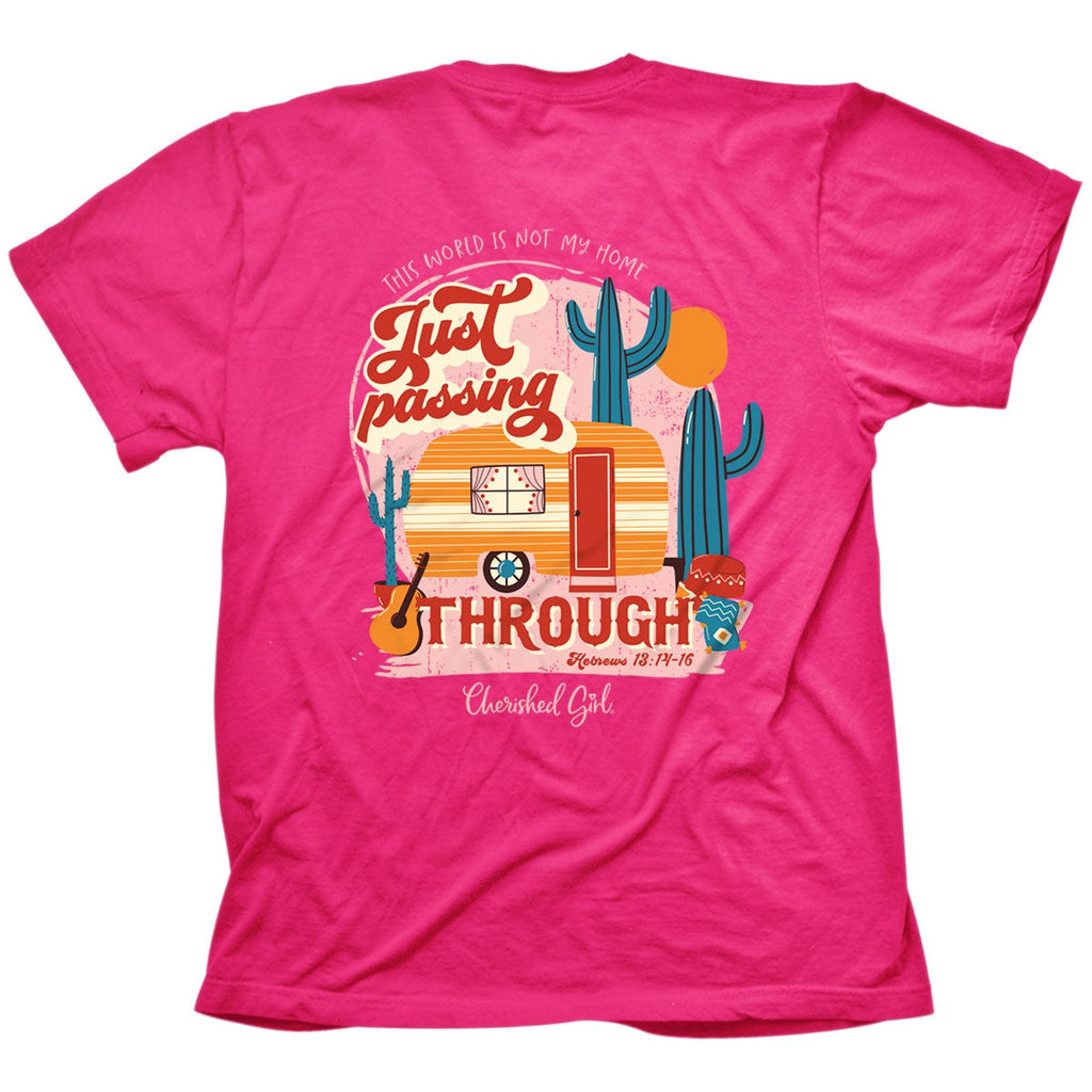 Cherished Girl Just Passing Through Camper Christian - Adult & Kids T-Shirts, Sweatshirts & Hoodies apparel design preview 1