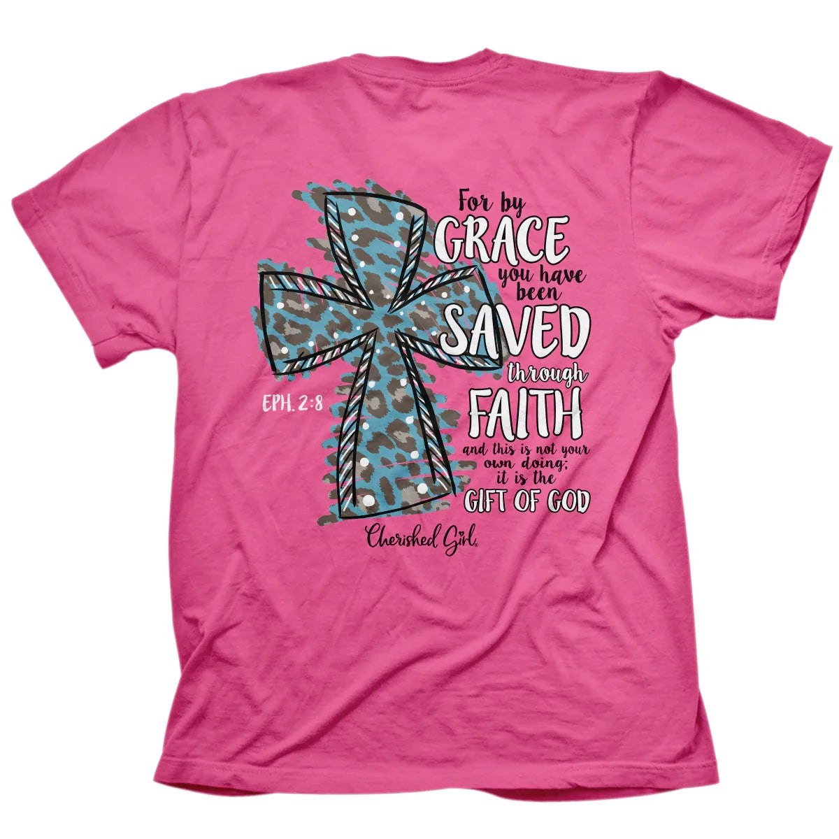 Cherished Girl Leopard Cross Faith - Adult & Kids T-Shirts, Sweatshirts & Hoodies apparel design preview 1