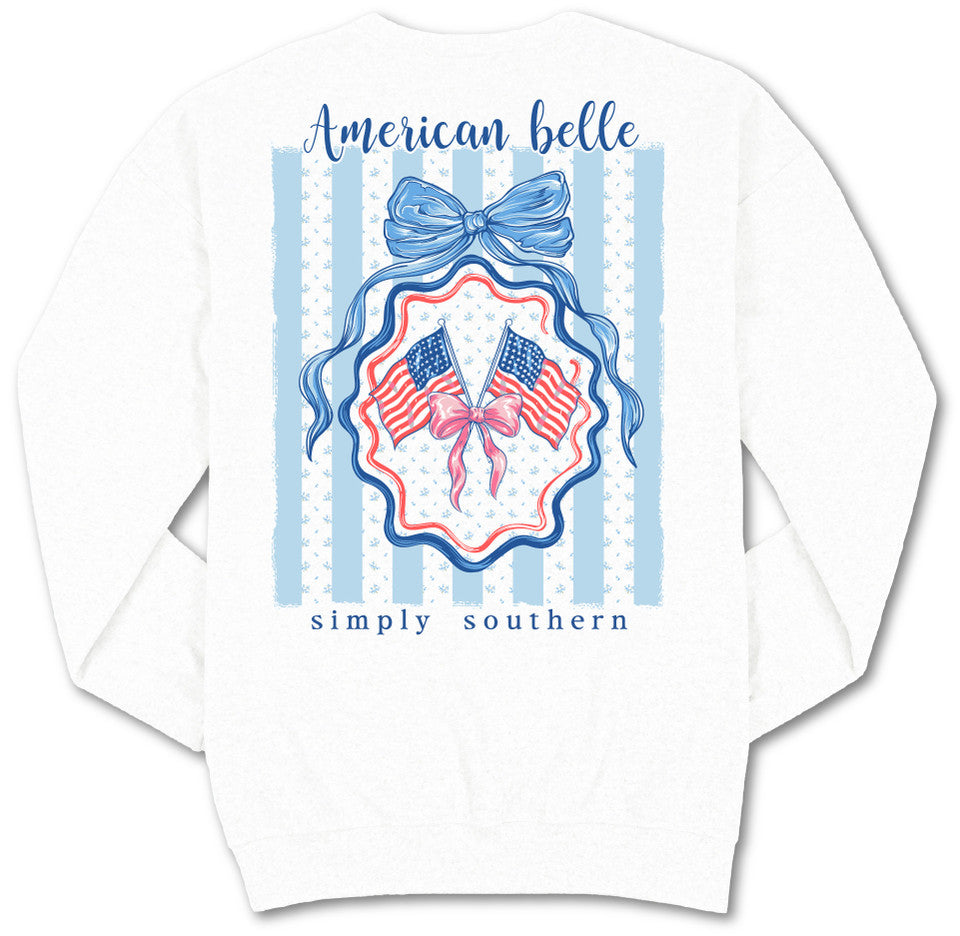 Simply Southern American Belle Crew - Adult & Kids T-Shirts, Sweatshirts & Hoodies apparel design preview 2