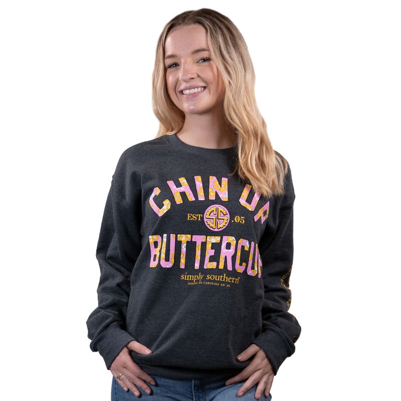 SALE Simply Southern Chin Up Buttercup Crew - Adult & Kids T-Shirts, Sweatshirts & Hoodies apparel design preview 1