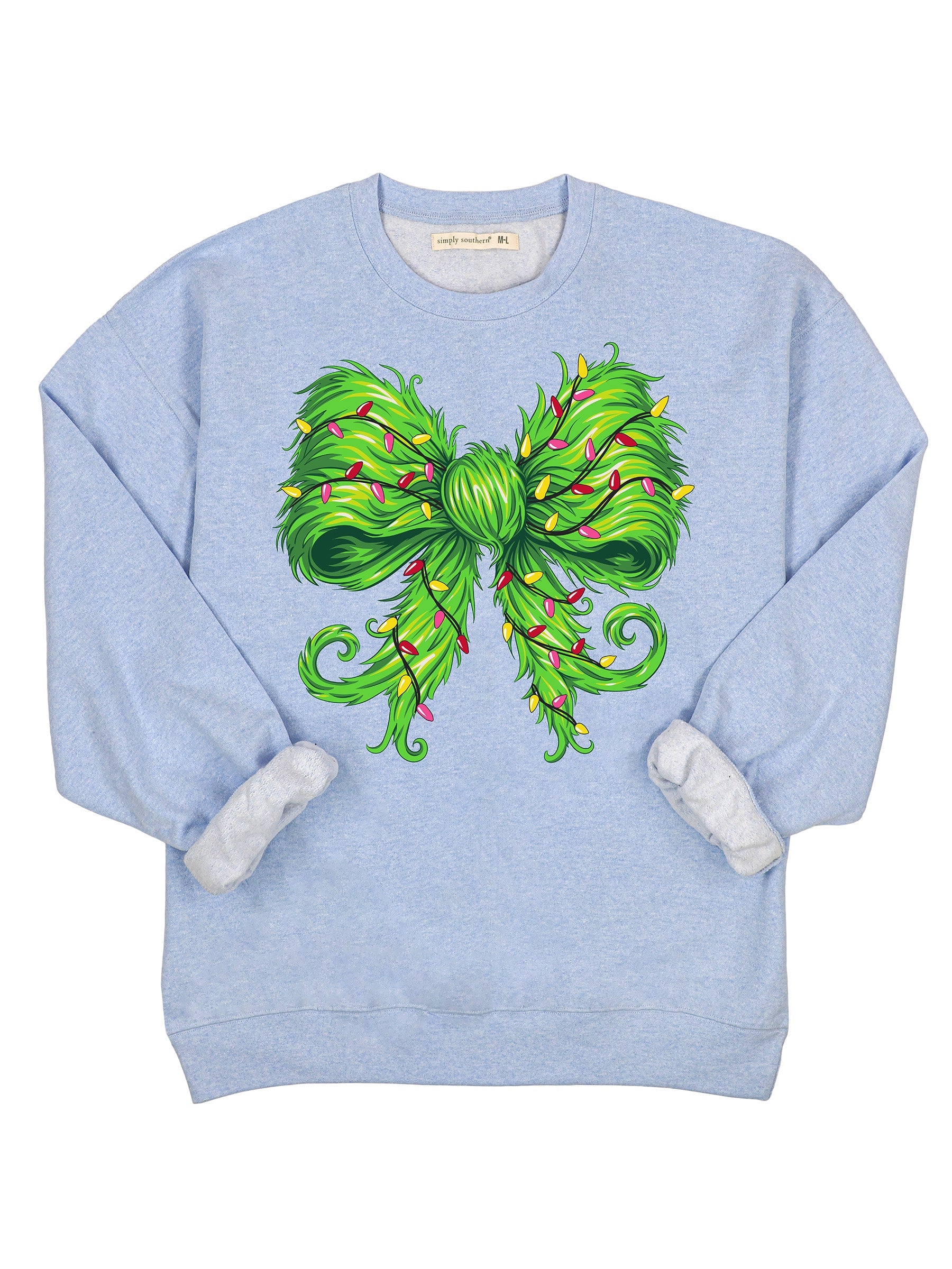 Simply Southern Green Bow Holiday Crew - Adult & Kids T-Shirts, Sweatshirts & Hoodies apparel design preview 2