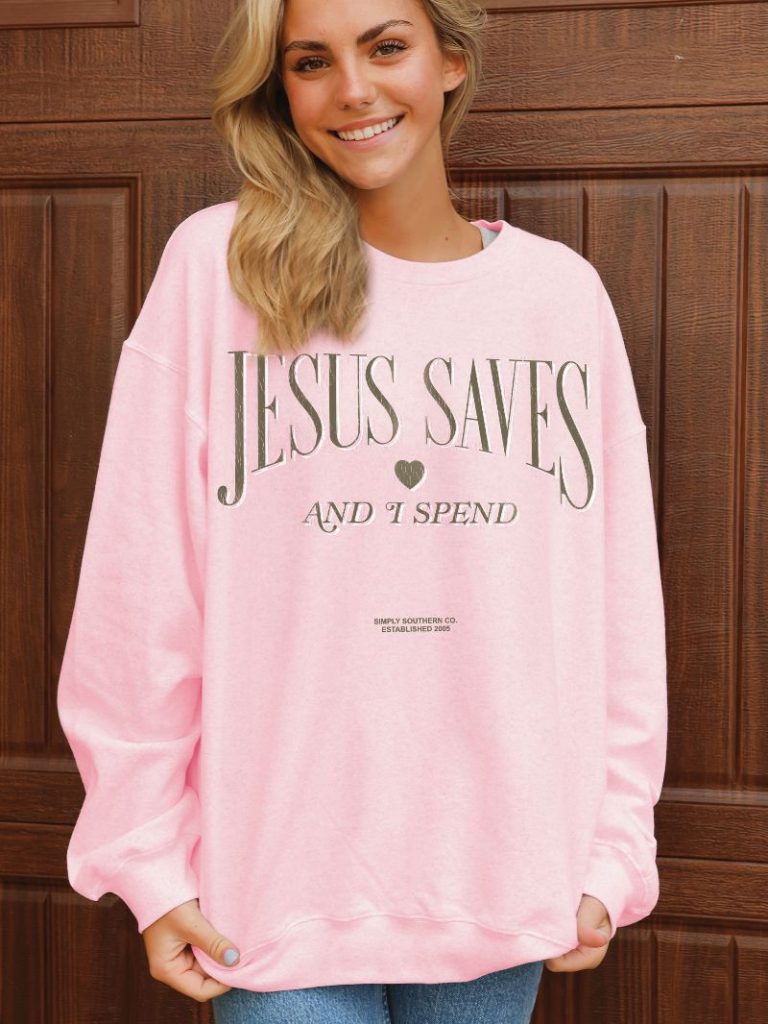 Simply Southern Jesus Saves Crew - Adult & Kids T-Shirts, Sweatshirts & Hoodies apparel design preview 1