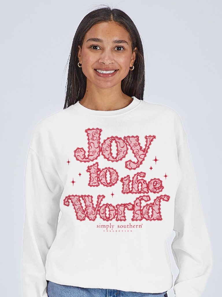 Simply Southern Joy Snow Holiday Crew - Adult & Kids T-Shirts, Sweatshirts & Hoodies apparel design preview 2
