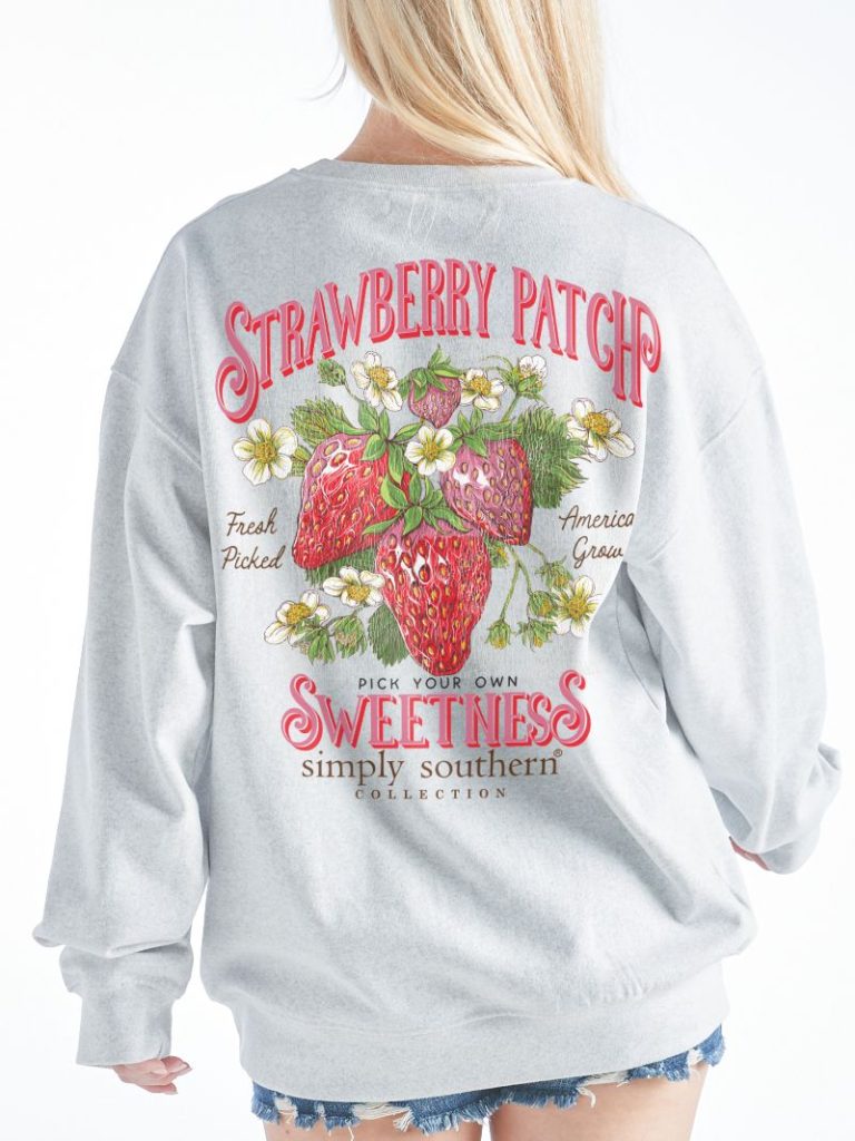 Simply Southern Strawberry Patch Crew - Adult & Kids T-Shirts, Sweatshirts & Hoodies apparel design preview 1