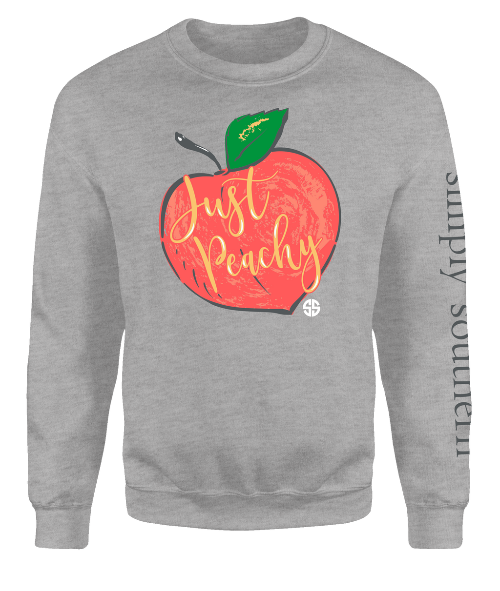 SALE Simply Southern Just Peachy Crew - Adult & Kids T-Shirts, Sweatshirts & Hoodies apparel design preview 2
