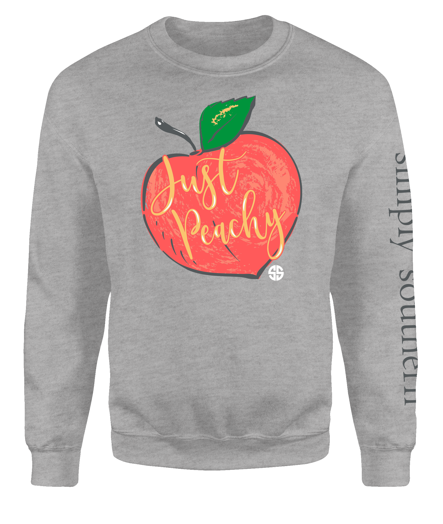 SALE Simply Southern Just Peachy Crew - Adult & Kids T-Shirts, Sweatshirts & Hoodies apparel design preview 2