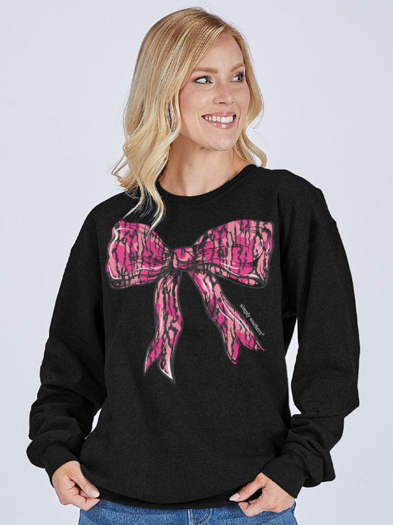 Simply Southern Black Camo Bow Crew - Adult & Kids T-Shirts, Sweatshirts & Hoodies apparel design preview 1