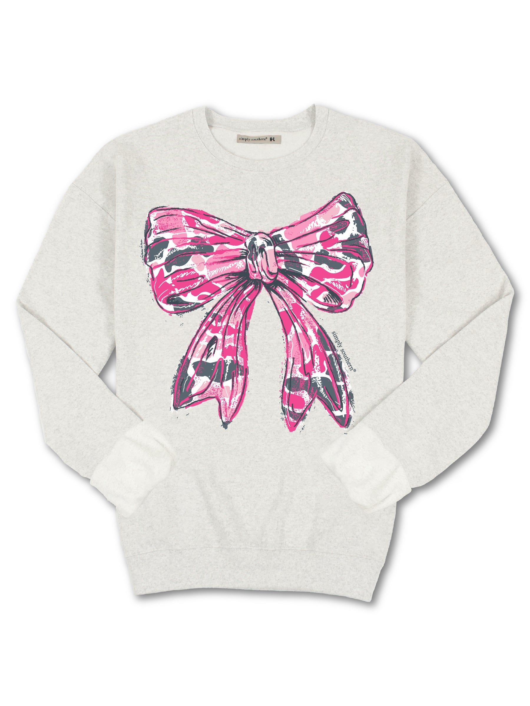 Simply Southern Pink Camo Bow Crew - Adult & Kids T-Shirts, Sweatshirts & Hoodies apparel design preview 2