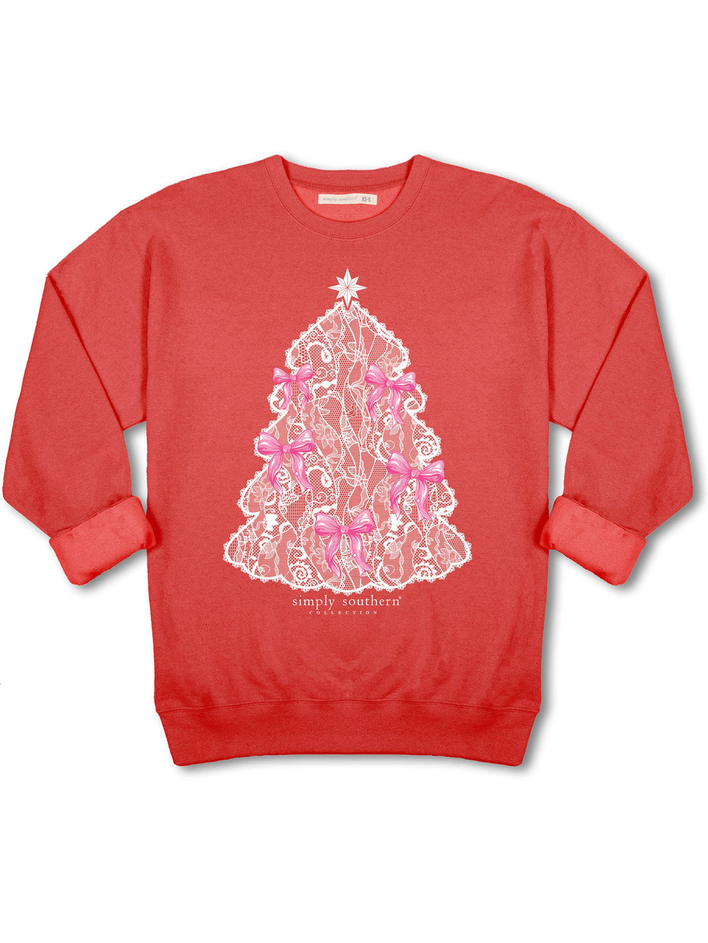 Simply Southern Tree Lace Holiday Crew - Adult & Kids T-Shirts, Sweatshirts & Hoodies apparel design preview 2